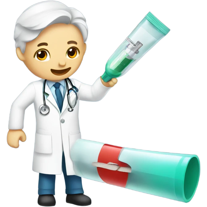 Doctor cutting a tube emoji