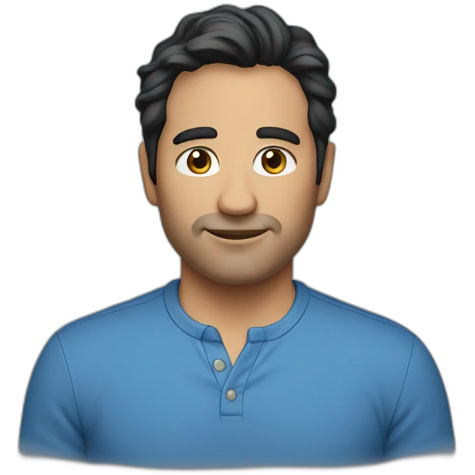 man dark hair - 40 years old - blue shirt emoji