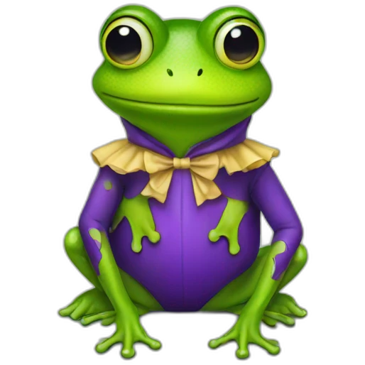 silly frog wearing a halloween costume emoji