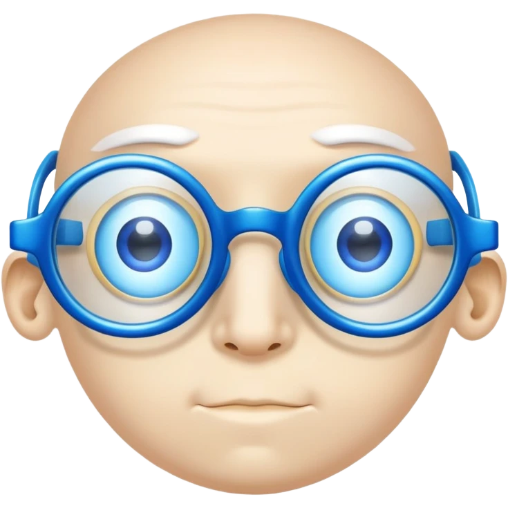 only blue glasses with transparent lenses behind the lenses, two eye sockets, only eyes, without the rest of the face! emoji