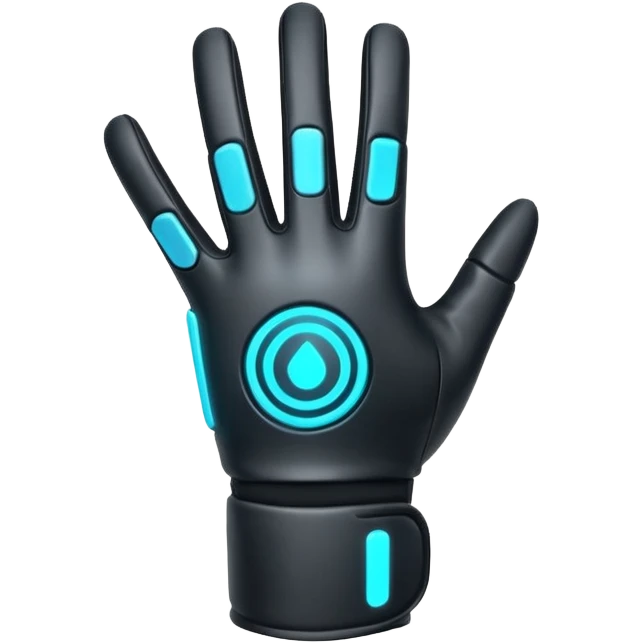 Minimal emoji of a futuristic nano-tech glove with subtle glowing lines, flat sci-fi wearable icon emoji