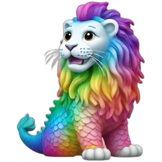 Merlion in rainbow colours emoji