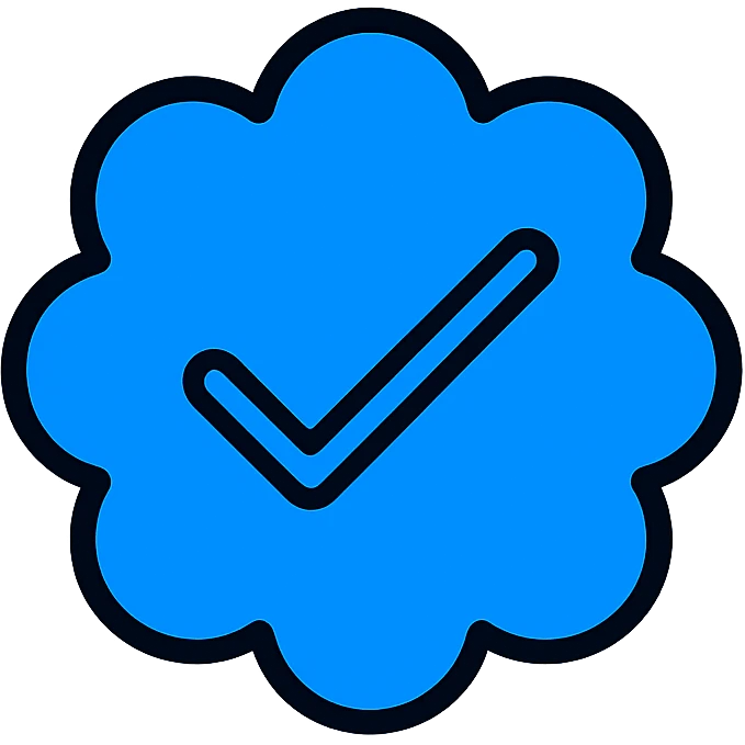 verified blue tick badge, clean and modern icon style, Instagram inspired emoji