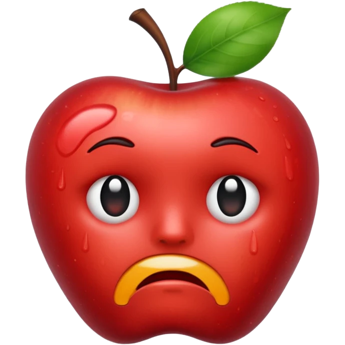 a really sad apple emoji emoji