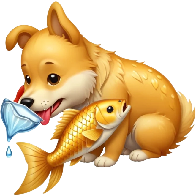 dog licking fish emoji