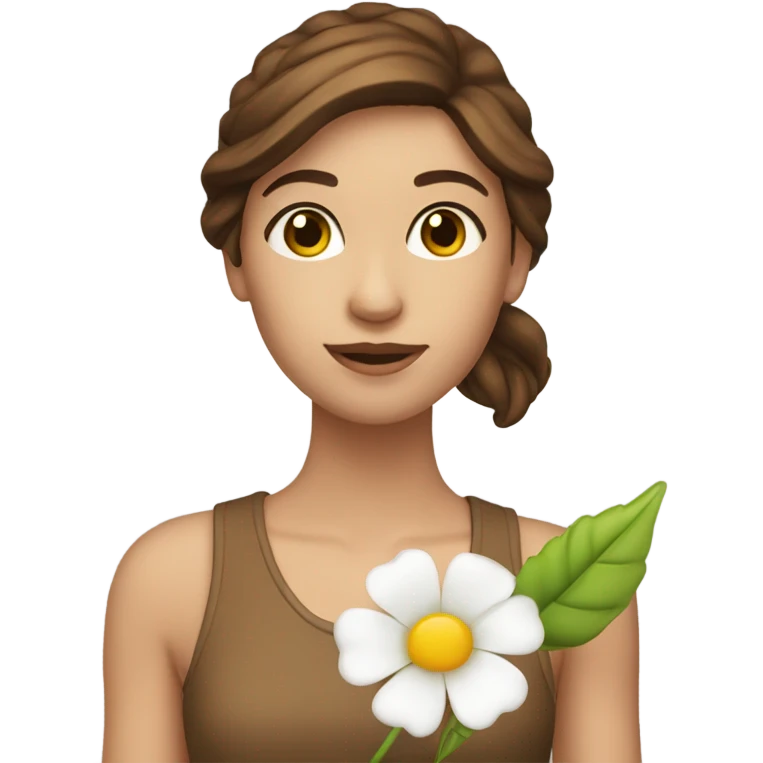 Brown hair model flower  emoji
