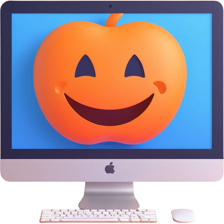 smiling blue Mac computer screen emoji