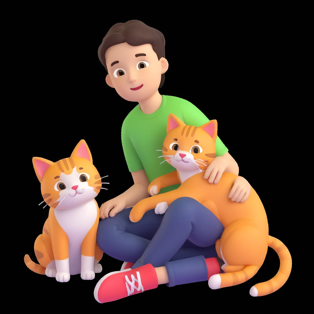 boy and cat pet emoji