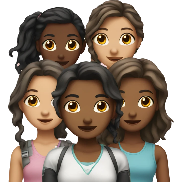 group of 5 girls emoji