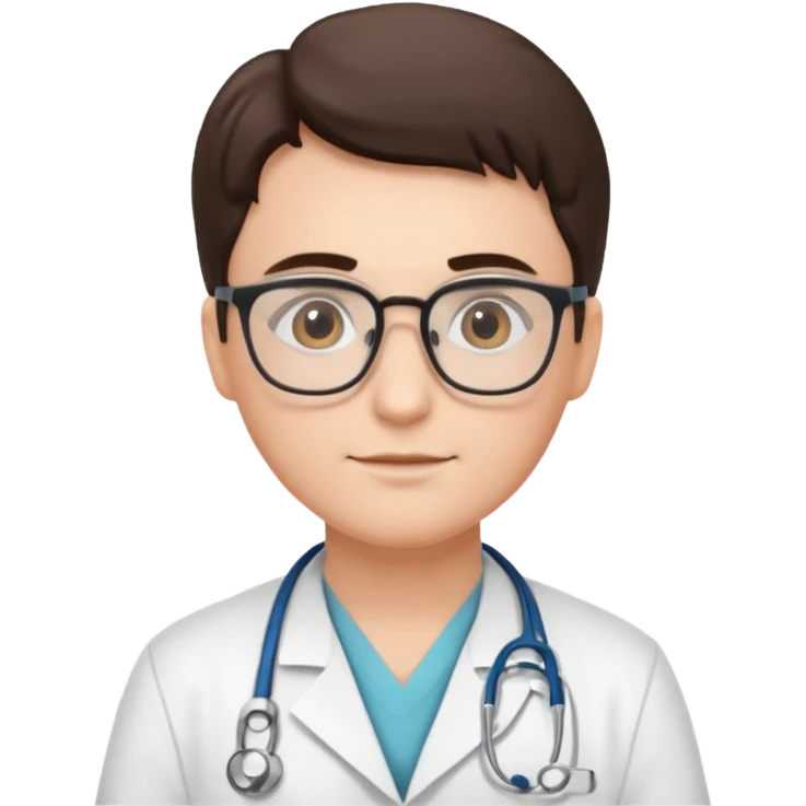 doctor with white uniform and glasses emoji