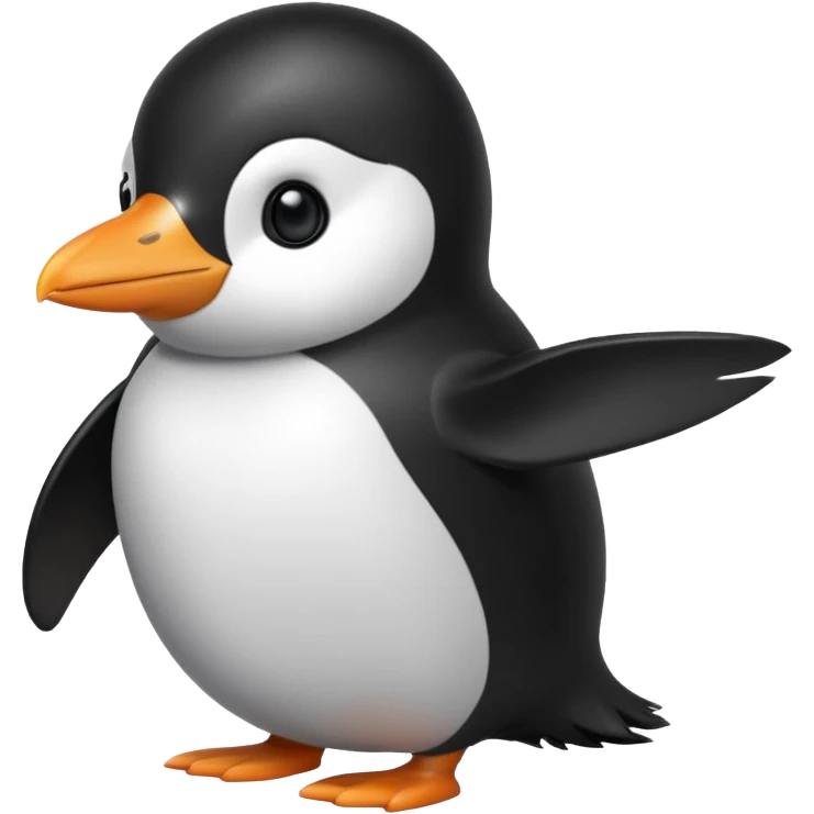 Siyah saçlı penguen emoji