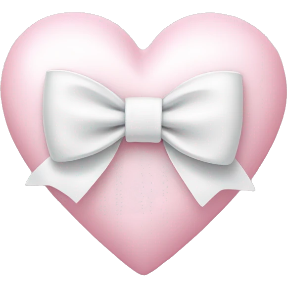 Pastel pink heart with white bow emoji