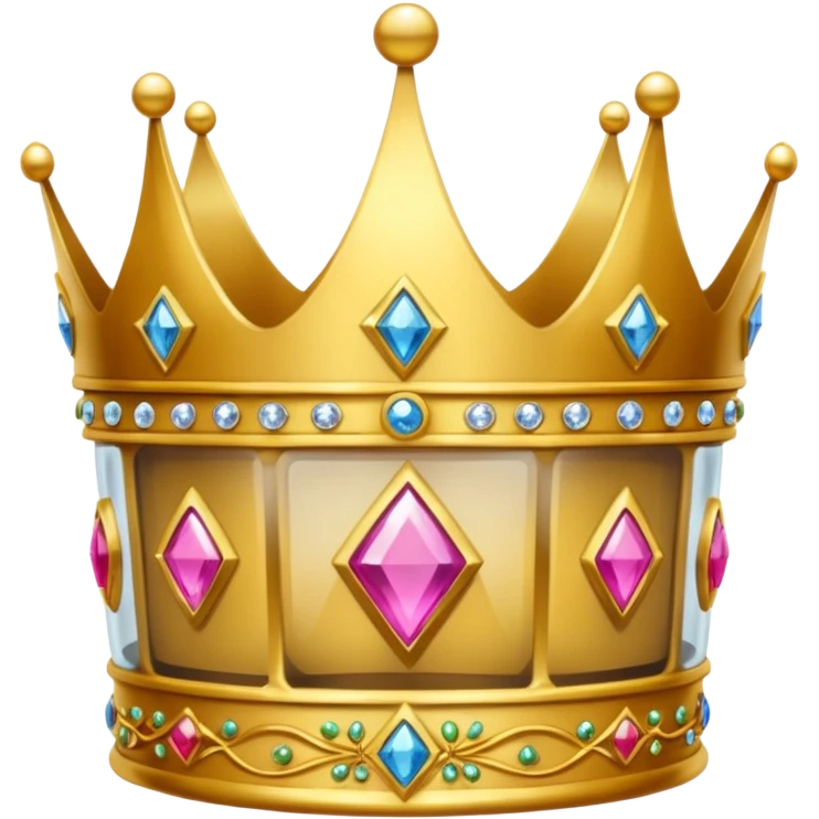 an  old crown in a glass box emoji