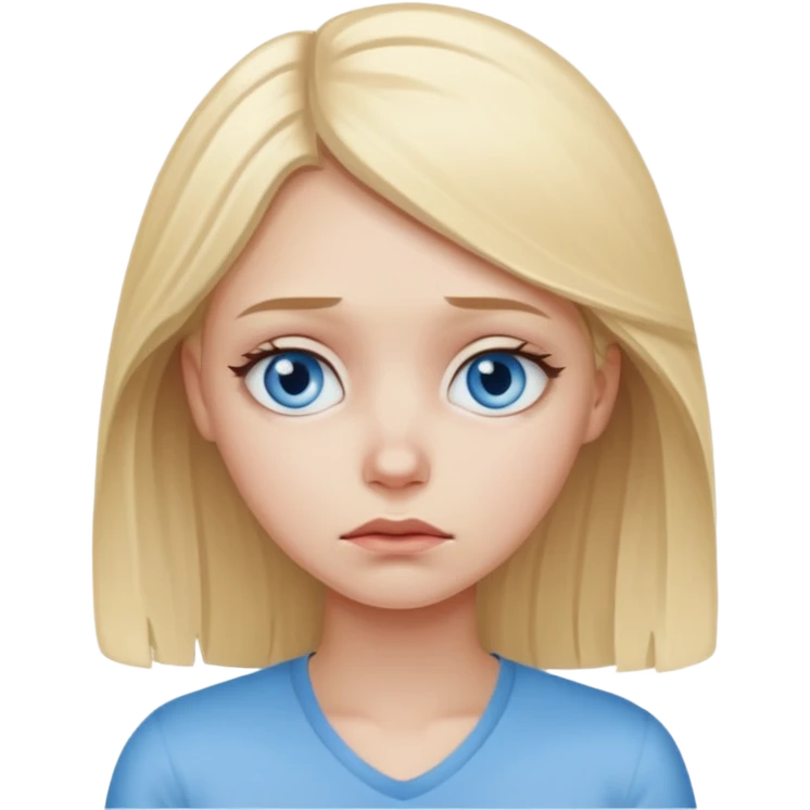 Sad blonde white girl  emoji