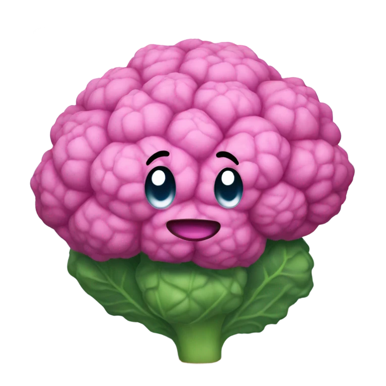 pink cauliflower looking in mirror emoji