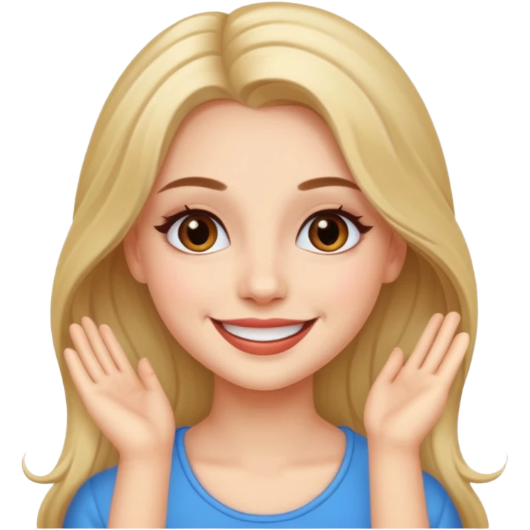 pretty girl with makeup and long hair emoji