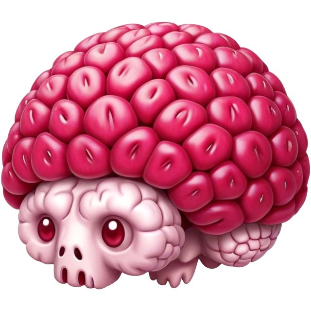 A raspberry brain emoji
