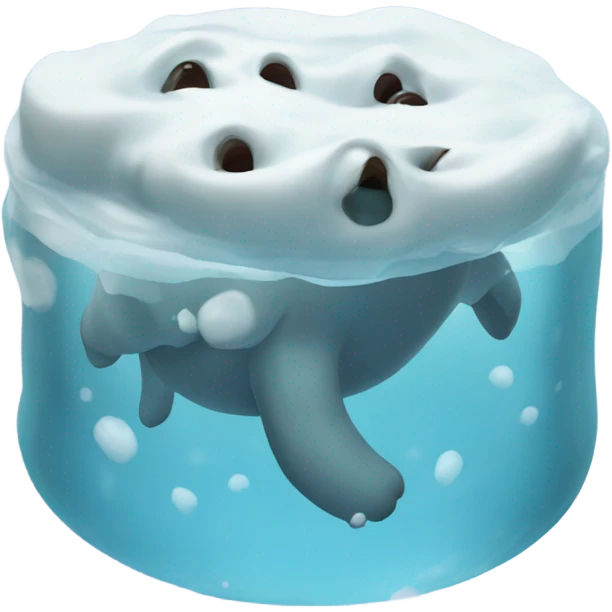 Eisbärenbande im See, Hintergrund Bäume & Lagerfeuer  emoji