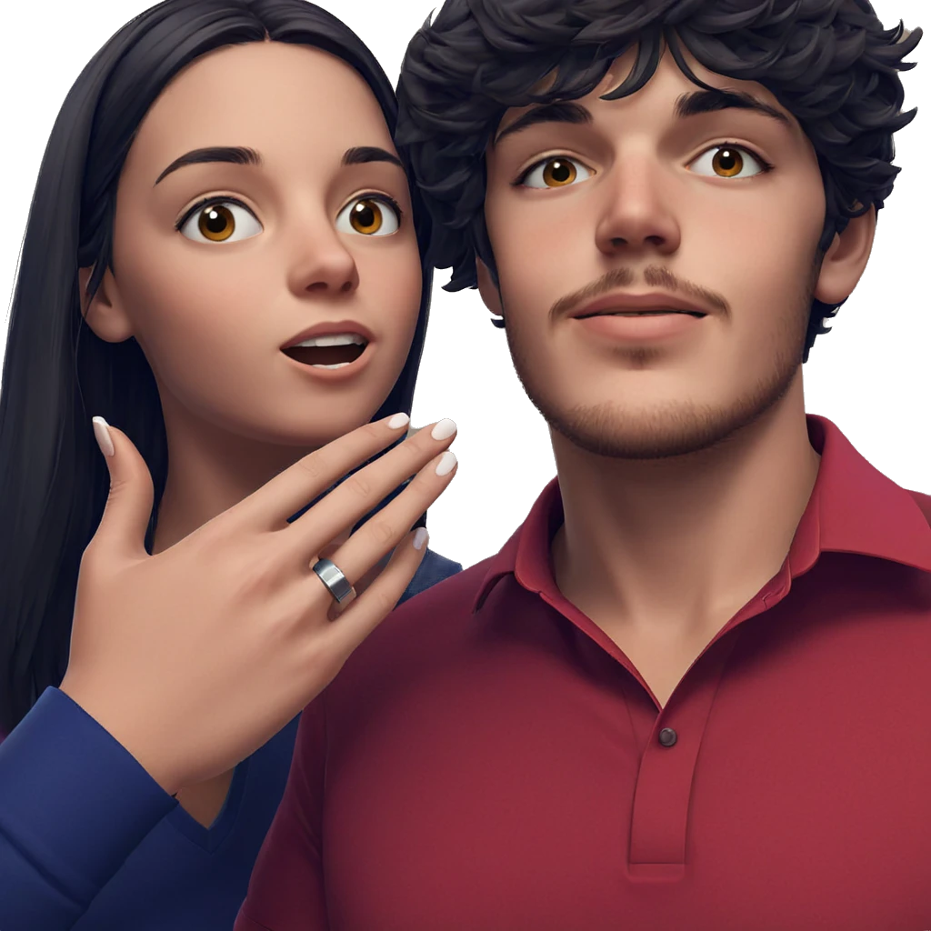 girl and boy portrait together emoji