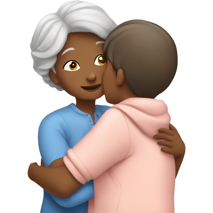 Grandma huggings with a girl emoji