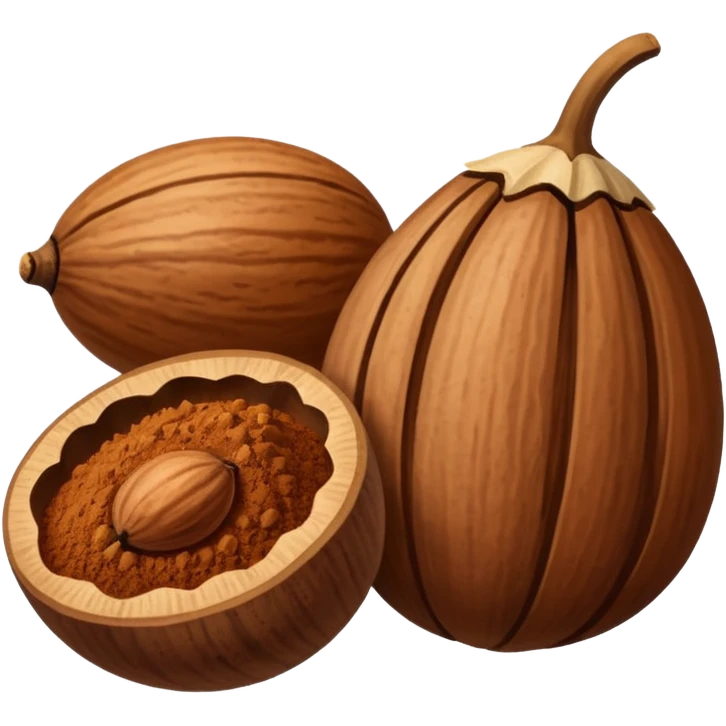 nutmeg spice, whole and ground emoji