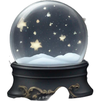 vintage black rococo night sky snow globe emoji