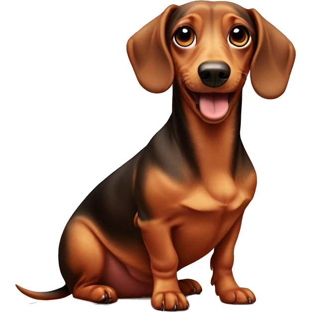 fat dachshund ￼ emoji