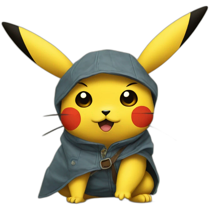 Pikachu in style of picasso emoji