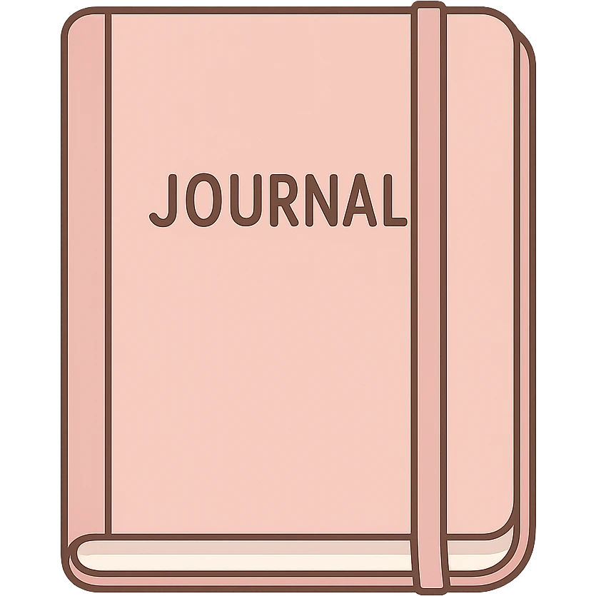 flat toon light pink journal emoji
