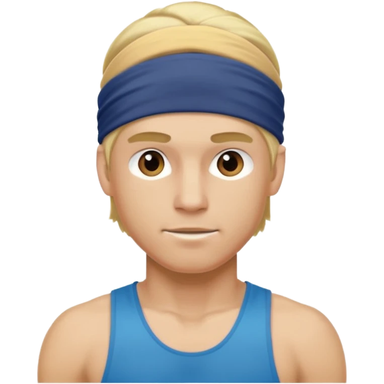 blonde male athelete with headband emoji