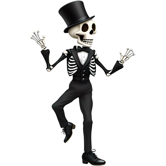Tap dancing skeleton  emoji