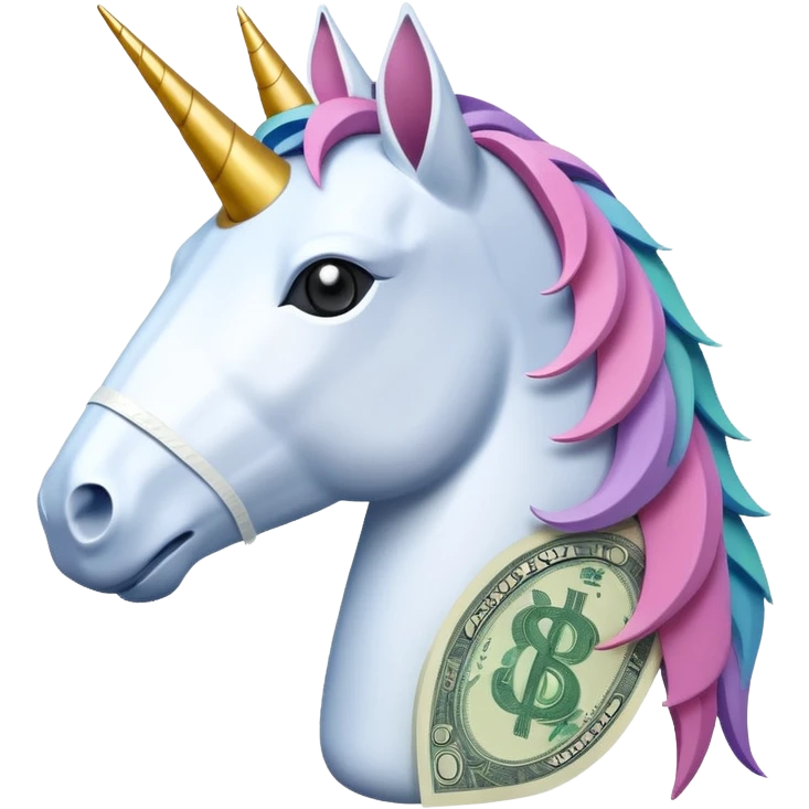 единорог из купюр, no background emoji
