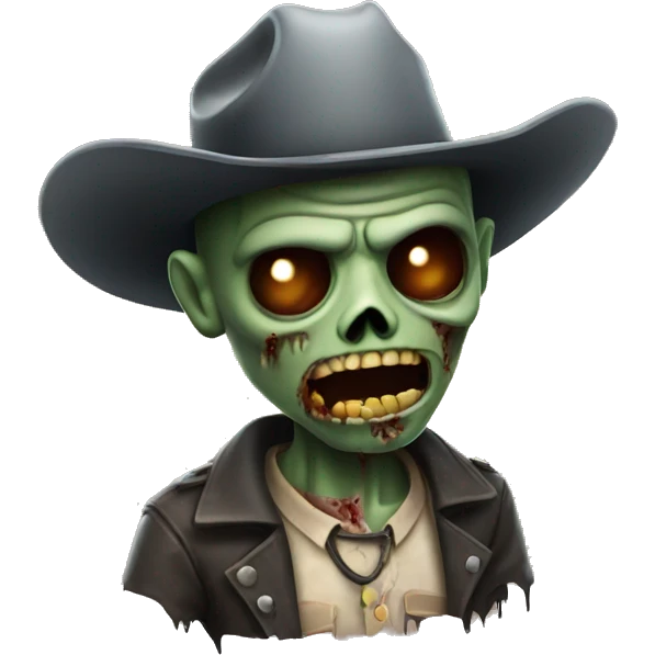 Zombie with cowboy hat emoji
