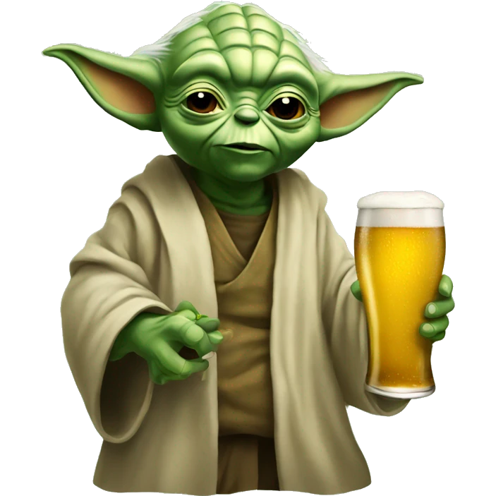 Yoda with a beer  emoji