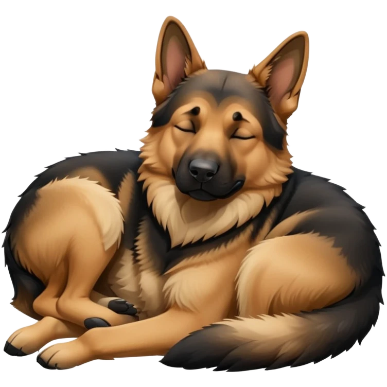 Sleeping German shepherd full body  emoji
