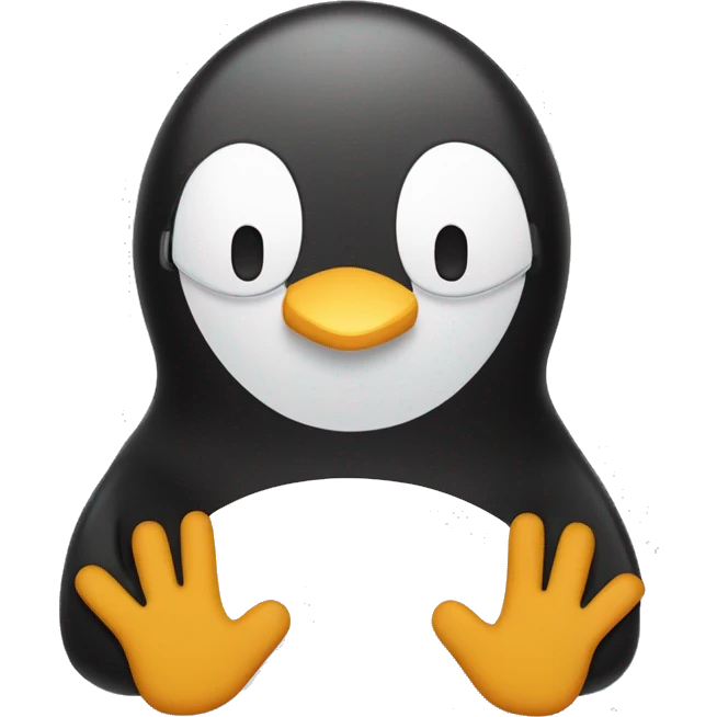 Un pingouin qui porte des gants pour faire la vaisselle emoji