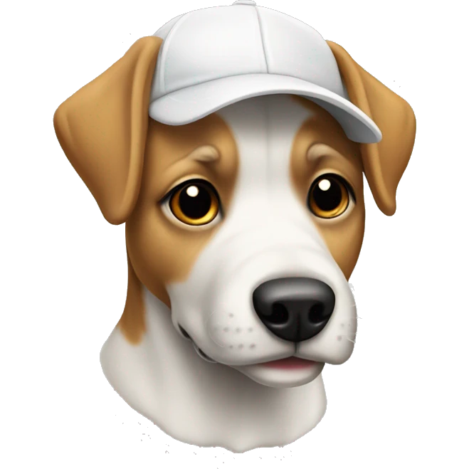 Dog with white baseball cap  emoji