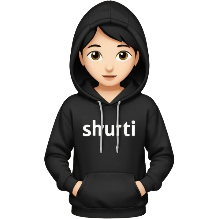 Hoodie with shruti written on it without any girl only hoodie emoji