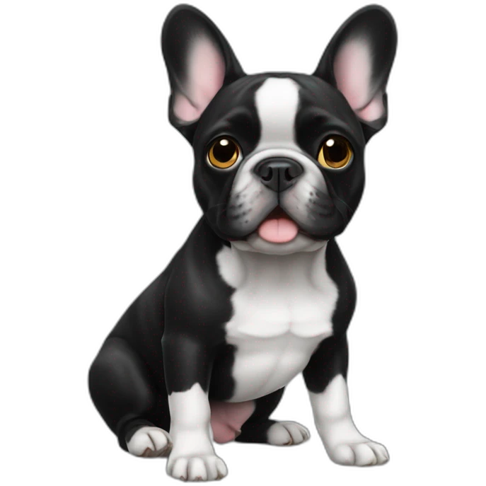 French Bulldog black emoji
