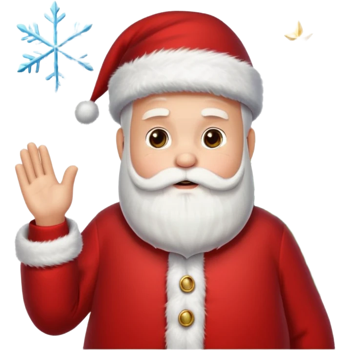 Santa Claus and a Christmas tree, with snowflakes in the background emoji