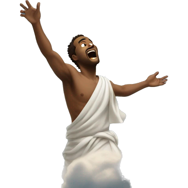 Man being raptured up to heaven emoji