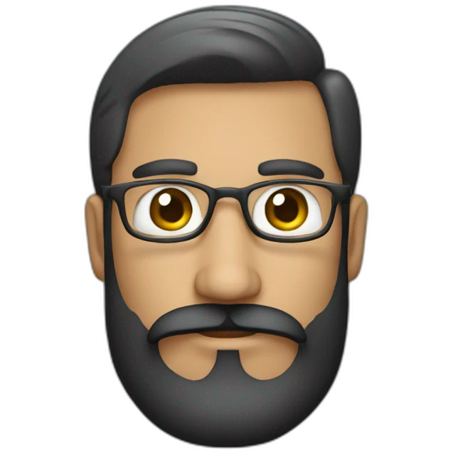 computer science engineer with small beard and mustache emoji