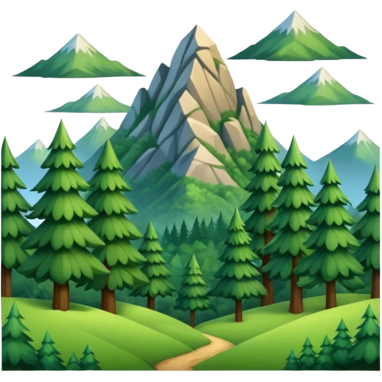 Forest with mountain view emoji