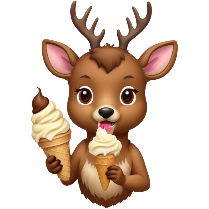 Deer eating ice cream emoji