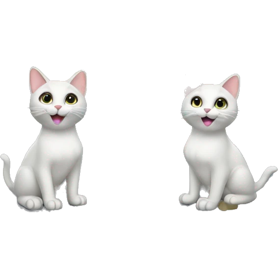 two happy cats buying a house emoji