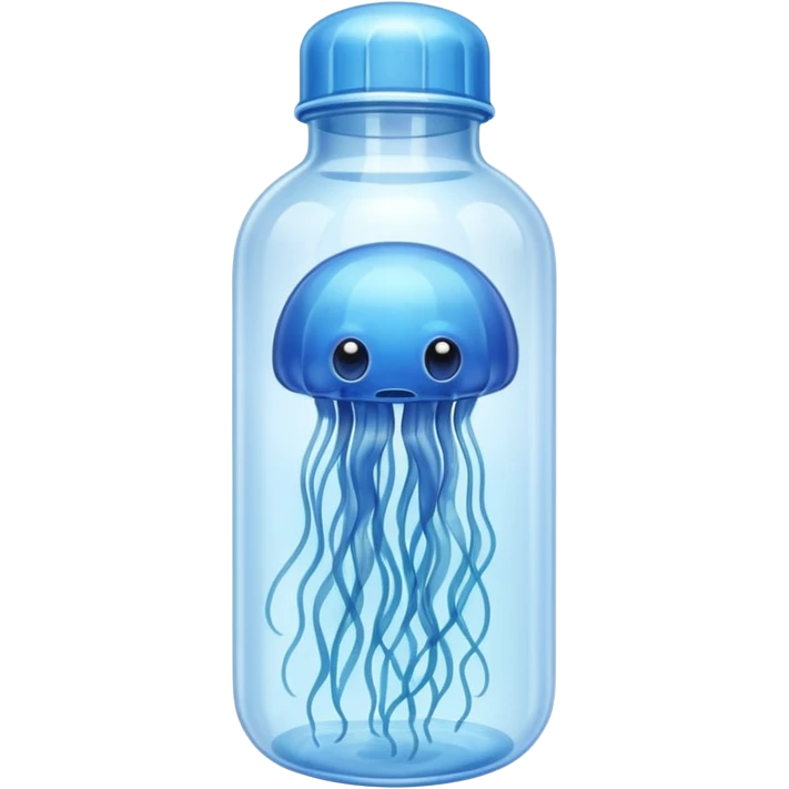 sea jellyfish stuck leg in plastic bottle emoji