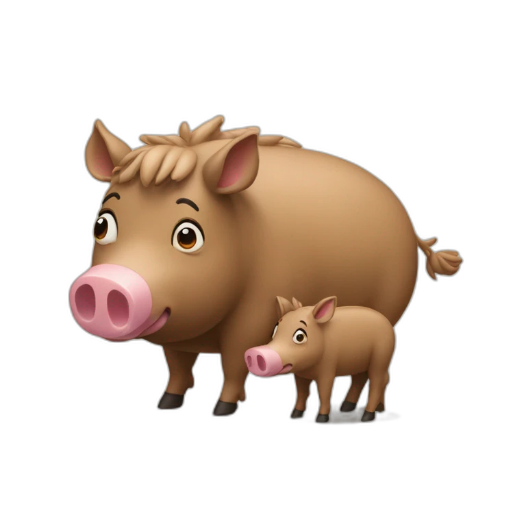 Maman sur un cochon emoji