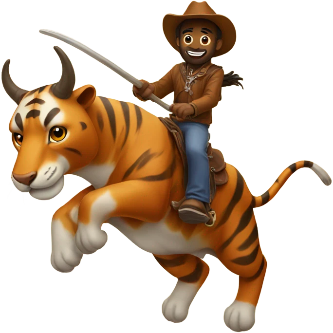 Tiger riding a longhorn  emoji