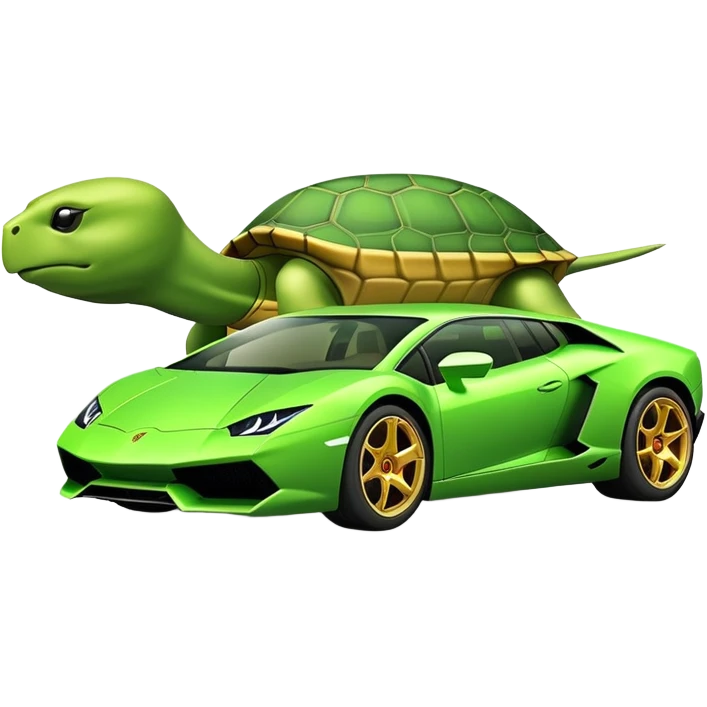 Lamborghini driven by turtle  emoji