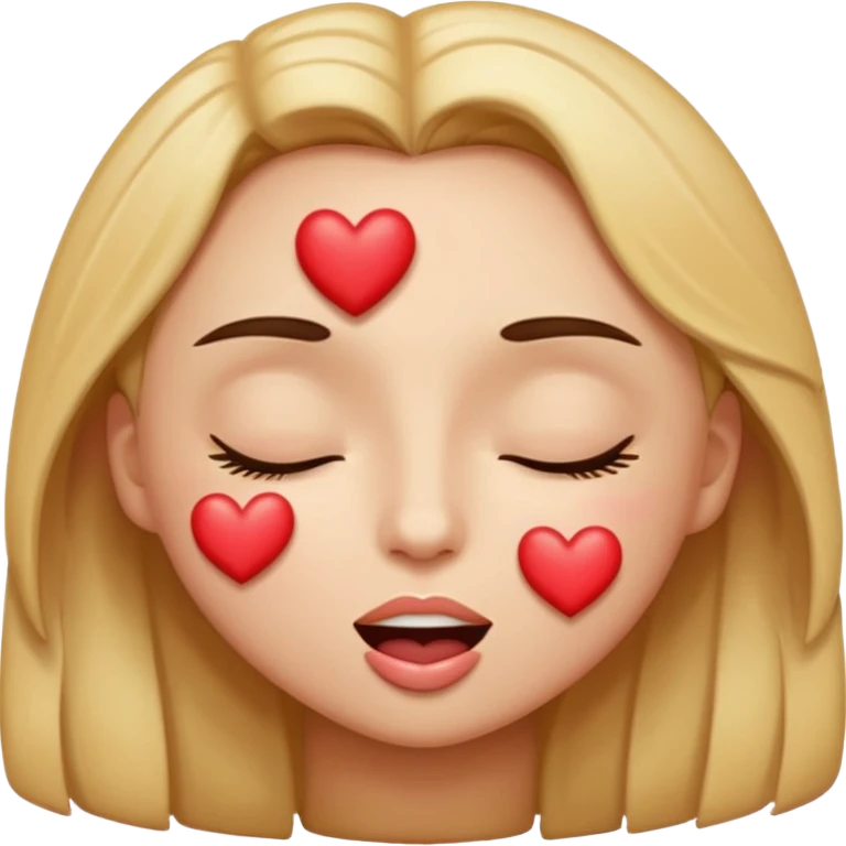 kiss face with hearts emoji